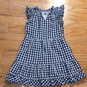 Vineyard Vines, Flutter Sleeve Black & White Gingham Dress, Girls Size M/8, GU